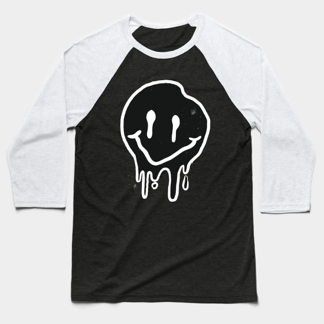 Melting Smiley Baseball T-Shirt by LR_Collections
